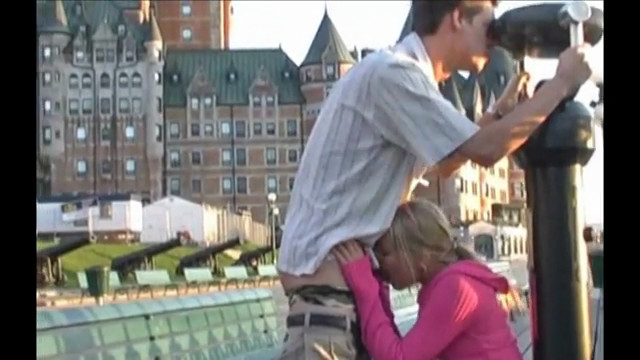 Public blowjob when doing sightseeing