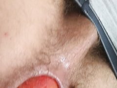 HUge apple anal insertion