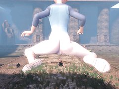 Giantess gwen fart on tiny animation