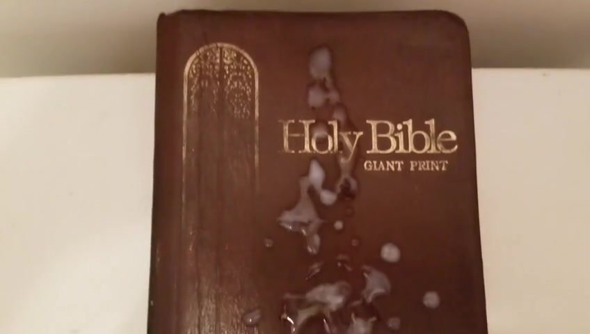 Bible Cum Porn - Blasphemous guy ejaculates on the Holy Bible.. - ThisVid.com