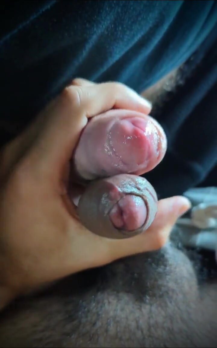 Black and white uncut cocks with precum frot together - ThisVid.com