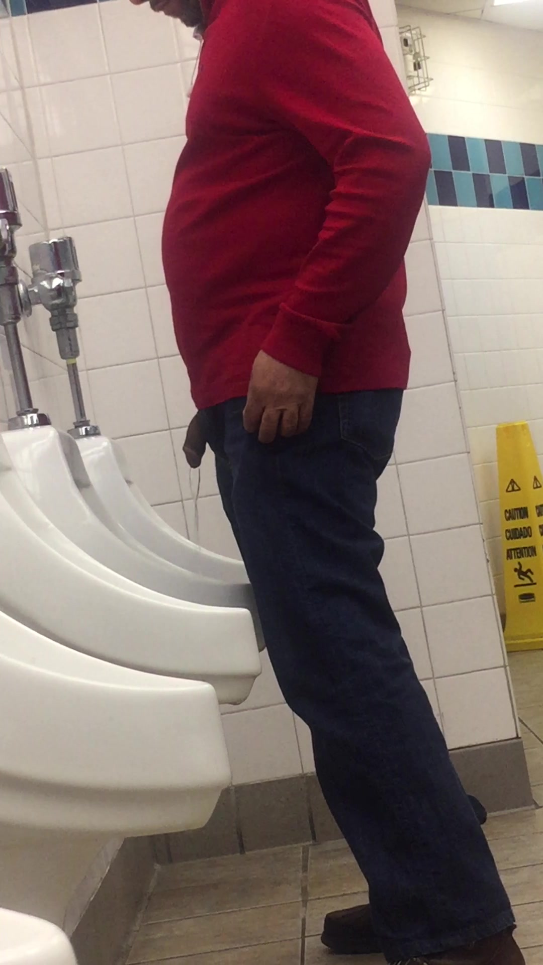 Older men urinal spy