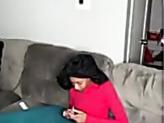 CUTE EBONY GIRL BLASTS NASTY FARTS ON COUCH!