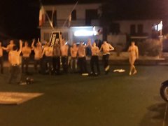 RUGBY GUYS ON THE PARTY OUTSIDE