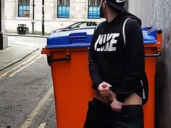 STROKE AND CUMMING IN THE STREET