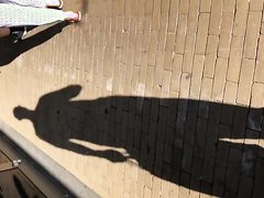 Big ass teen walking
