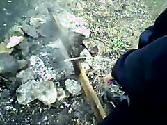 putting off the fire with pee