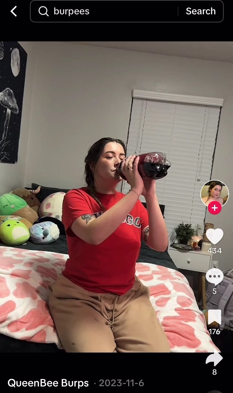 TikTok Girl Burps Cola Chugging (short clip) - ThisVid.com