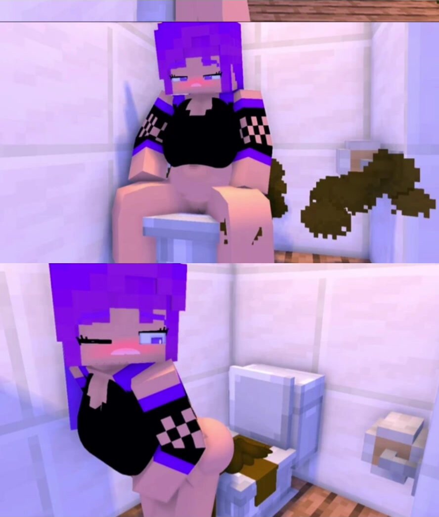 Minecraft girl overflows toilet ThisVid com 