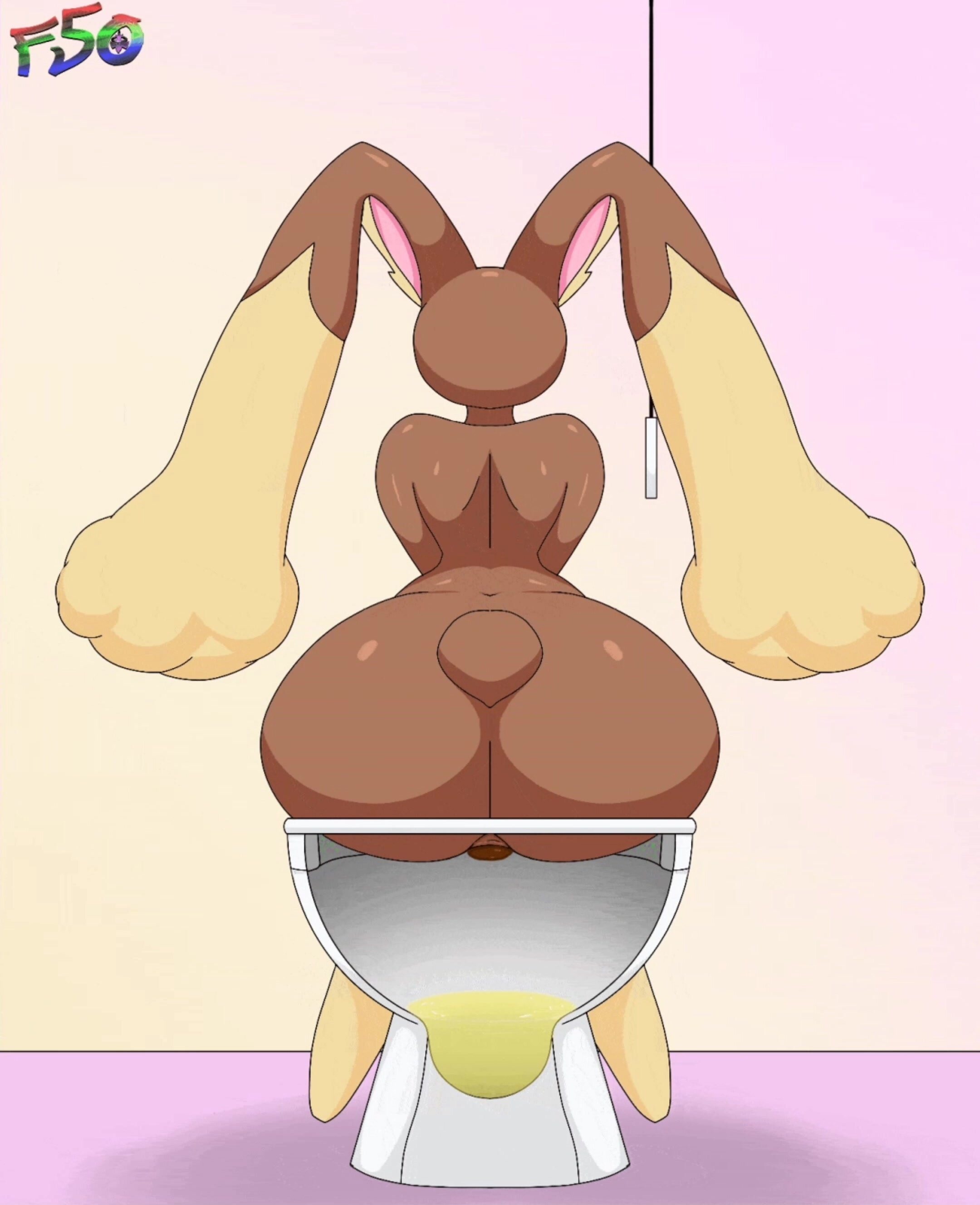 Lopunny using a toilet animation - ThisVid.com