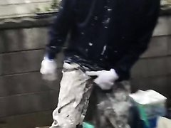Japanese Man grabbing his crotch