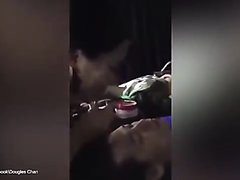 Woman spits on mans face secretly during massage