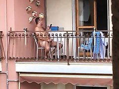 Daddy Caught jerking off on the balcony