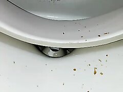 Sloppy shit eruption in toilet view
