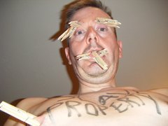 Faggot whore on display caged