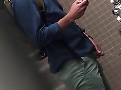 BIG GUYS PISSING AT URINAL86
