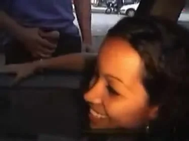 374px x 280px - Sexy bimbo jerks off a stranger's cock from her car ...