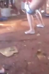 Drunk girl tries to piss in the crowd