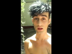 HOT GAY TWINK PISSING OUTSIDE - video 2