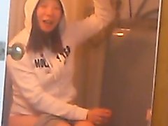 Korean girl caught on the toilet