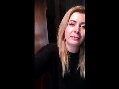 Hot blond scat eating toilet slave