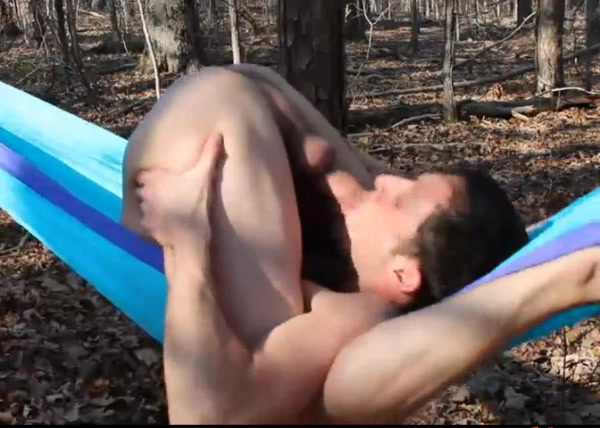 Relaxing selfsuck in a hammock