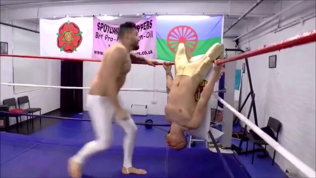 Gay ballbusting wrestling