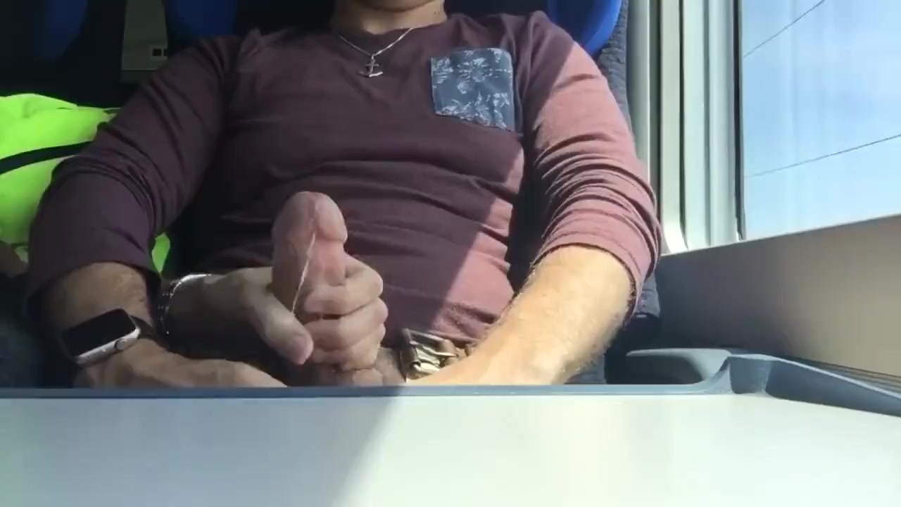 Handjob on train