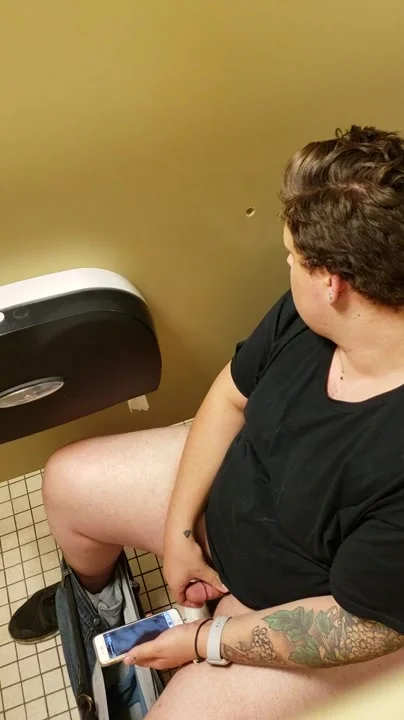 Chubby Boy In Stall Jerks ThisVid