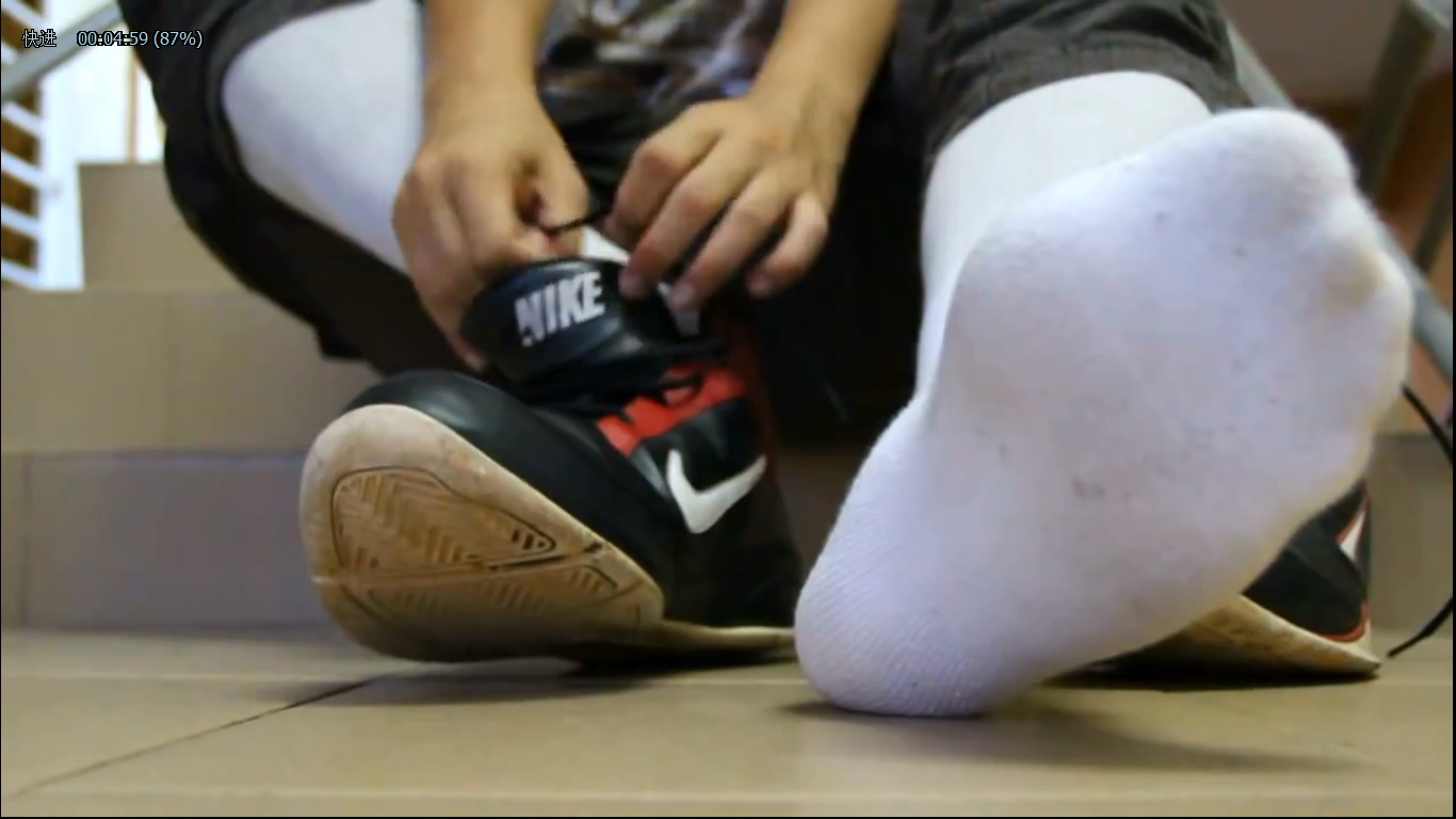 Hot Nike basketball sneakers and hot sweaty damp white socks - gay fetish  porn at ThisVid tube