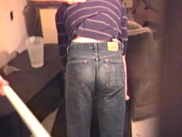 Jeans spanked Spanking