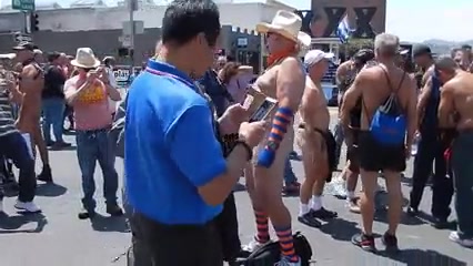 Naked Dad At Pride Celebration