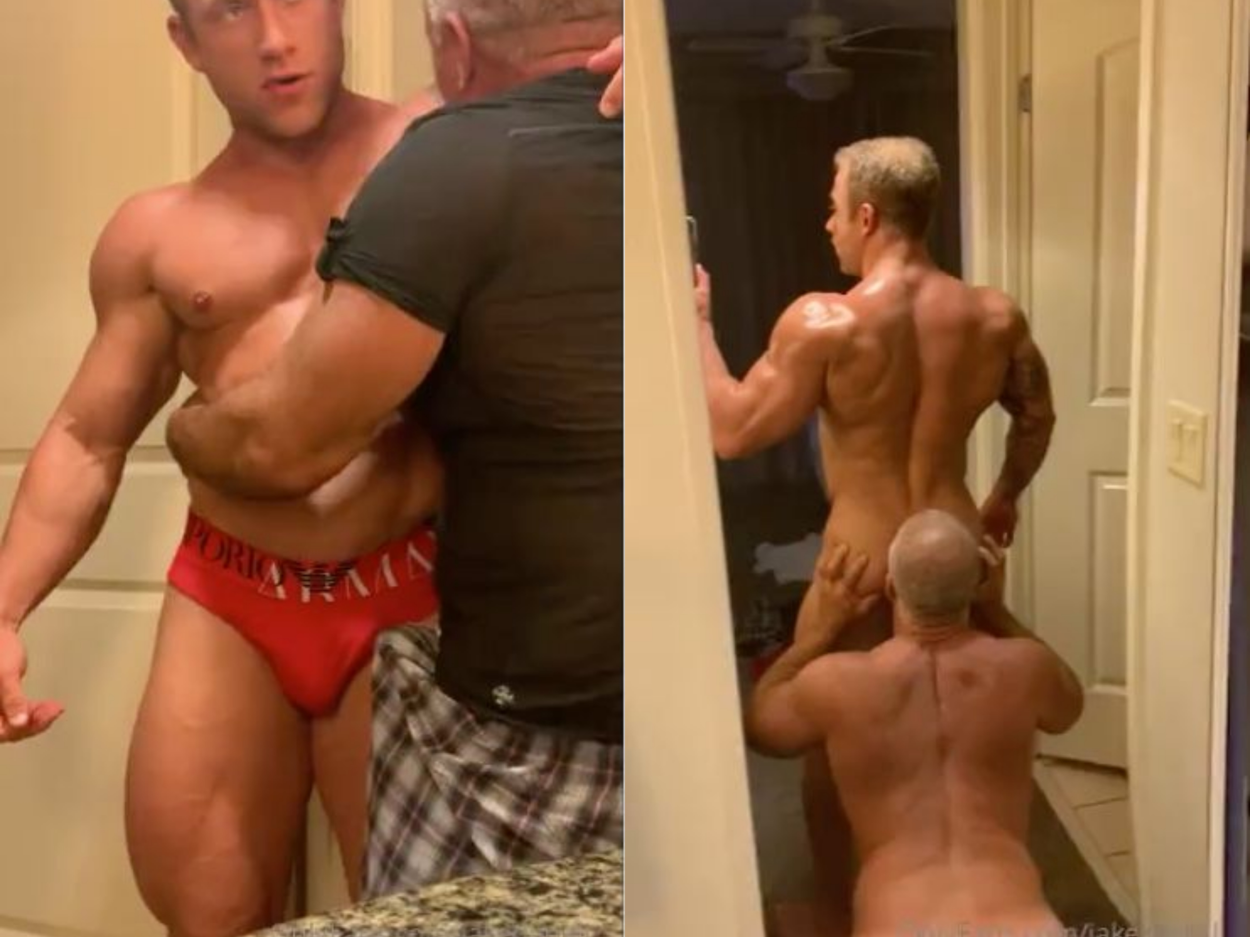 Old man worship and sex with bodybuilder pic
