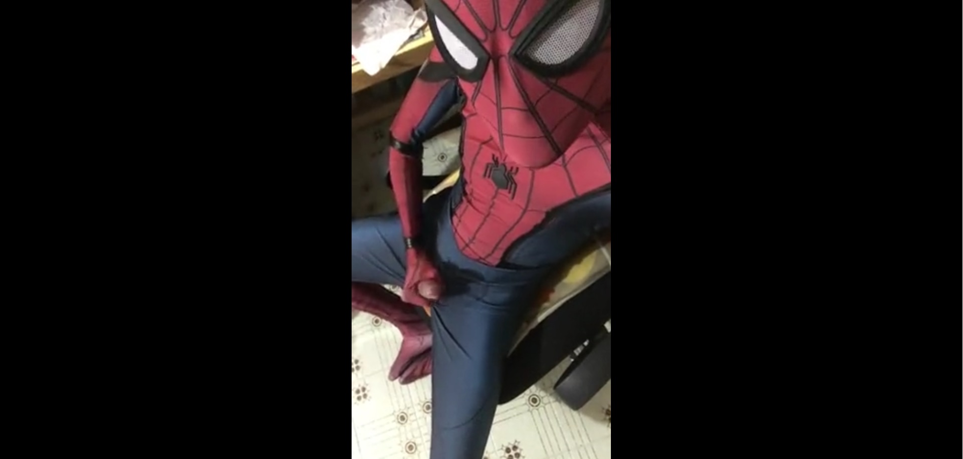 Spiderman masturbating