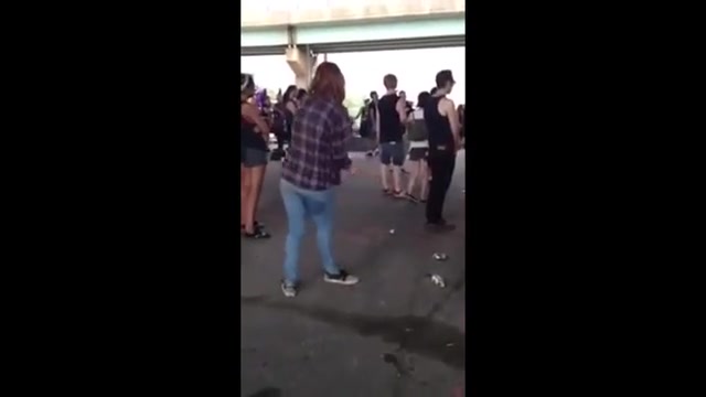 Drunk German girl pisses her pants in public