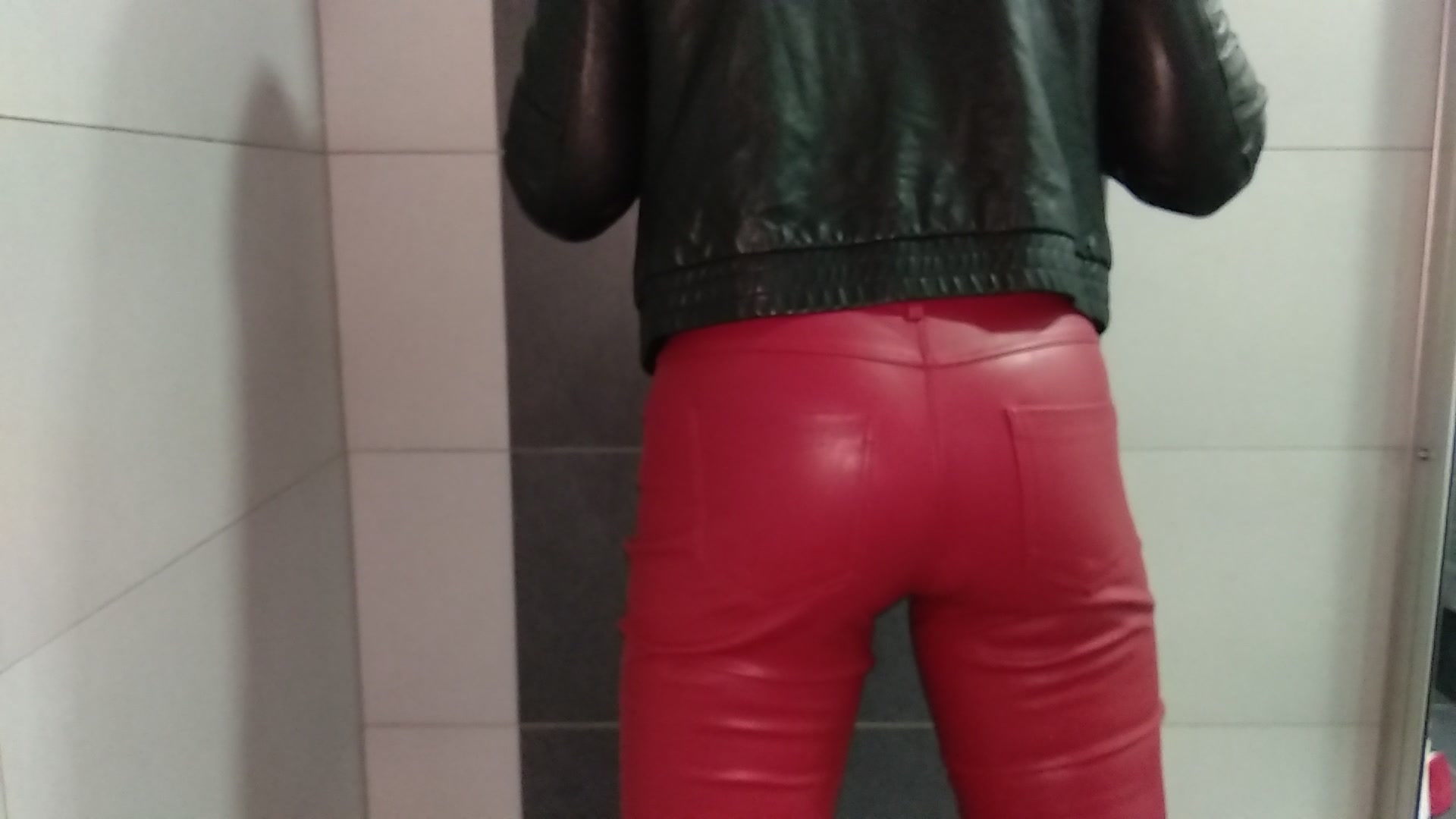 Shit filled red leather pants - ThisVid.com