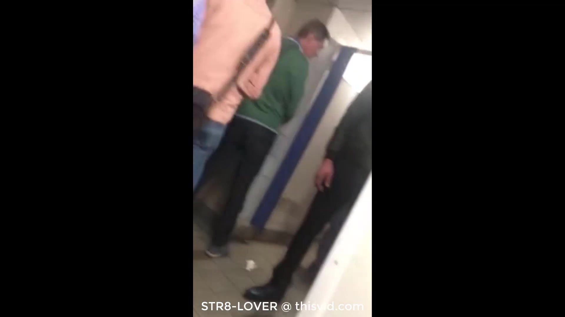 Spy cam cruises a bathroom full of gay guys
