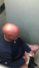 Tatted Man Caught Stroking and Spying