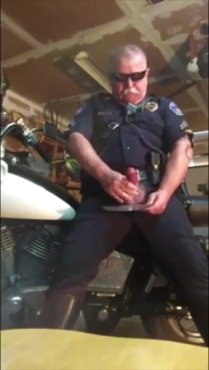 Cop jerking off