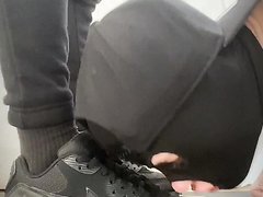 Cute teen slave worships sneakers socks and feet