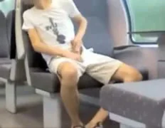 Boy Caught Jerking - Aroused boy gets caught jerking off on a train - gay porn at ...