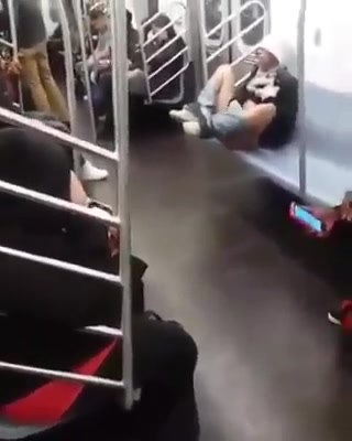Rubbing pussy and ass on crowded train.