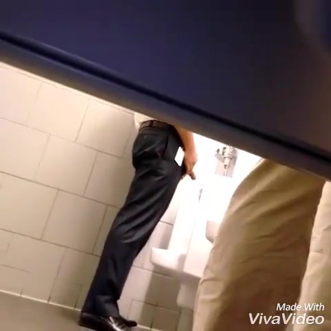 Worker jerking at the toliet