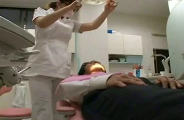 Japanese Dentist Handjob - Lustful female dentist wanks her patients boner - Japanese ...