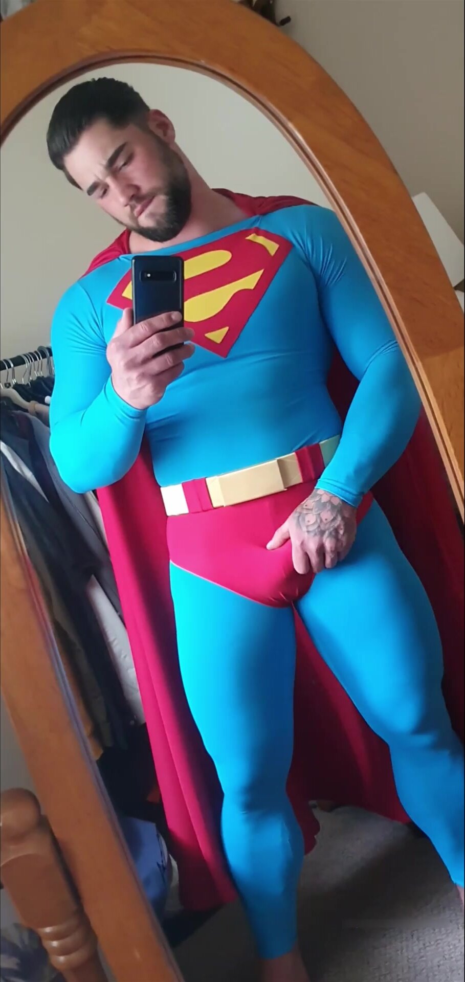 Superman Cosplay - Superman mirror jerking - ThisVid.com