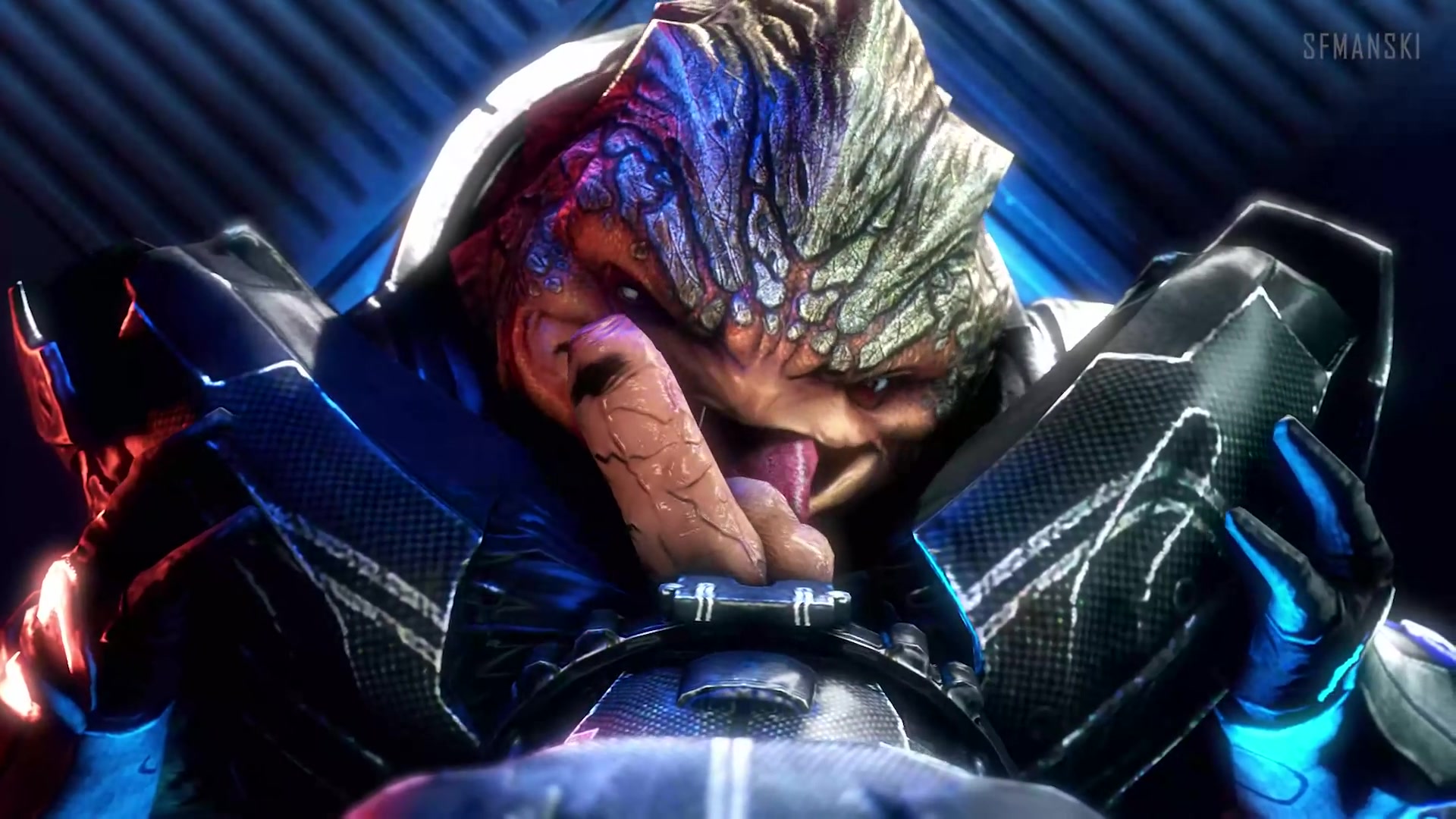 Mass Effect - Getting balls licked and sucked clean by Grunt