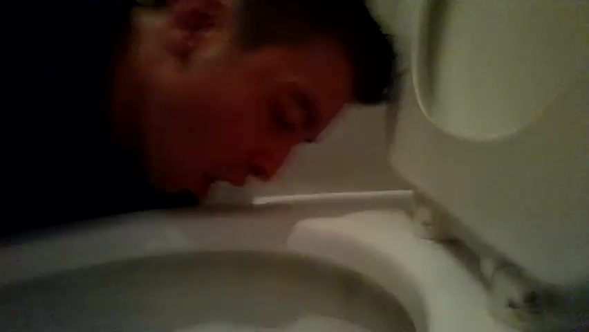 Max Damiana licking toilet