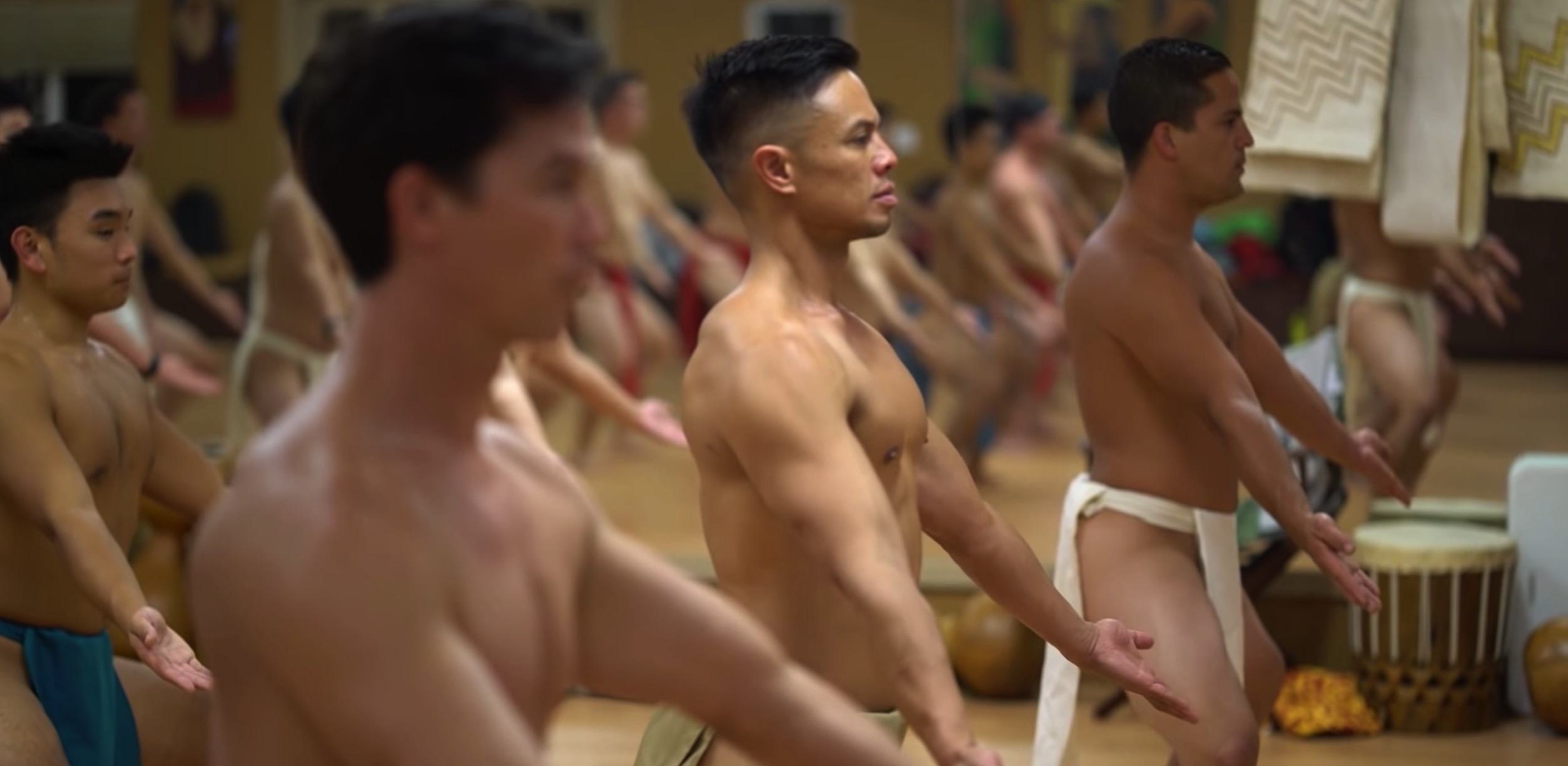 Beautiful men rehearse hula dancing (brief, no sex) - ThisVid.com
