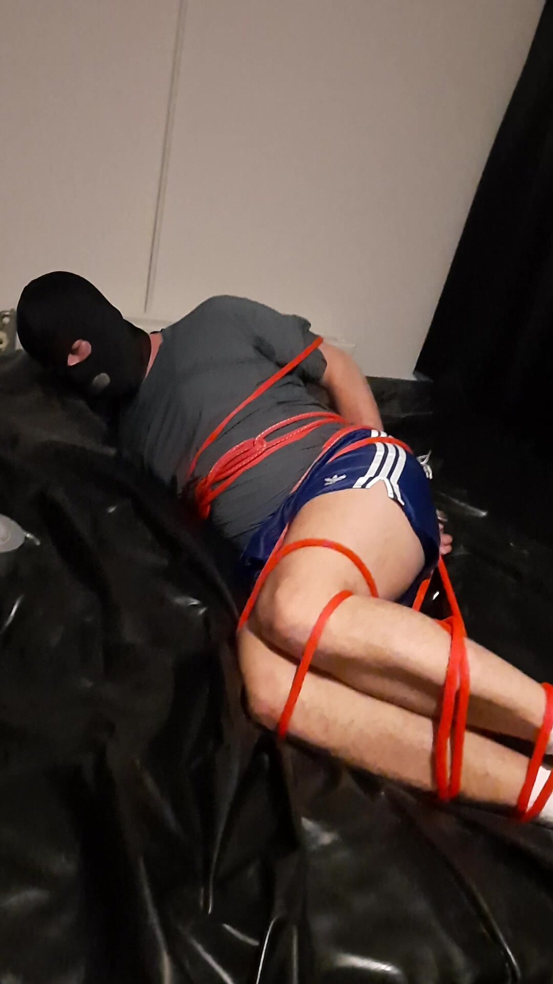 My slave tied up, with gag in mouth - ThisVid.com