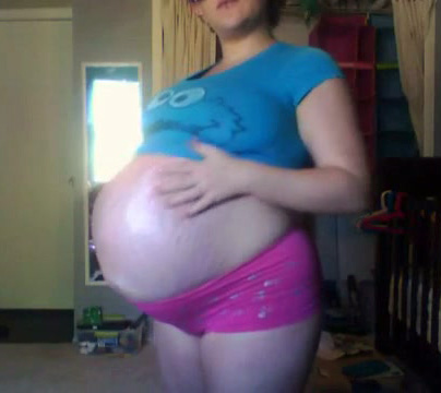 Huge Belly Porn - Pregnant amateur with huge belly exposes clothes on webcam - fetish porn at  ThisVid tube